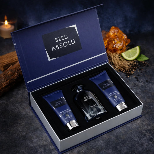 Set Parfum Barbati Bleu Absolu - Gel De Dus, Lotiune de corp, Riiffs 100 ml