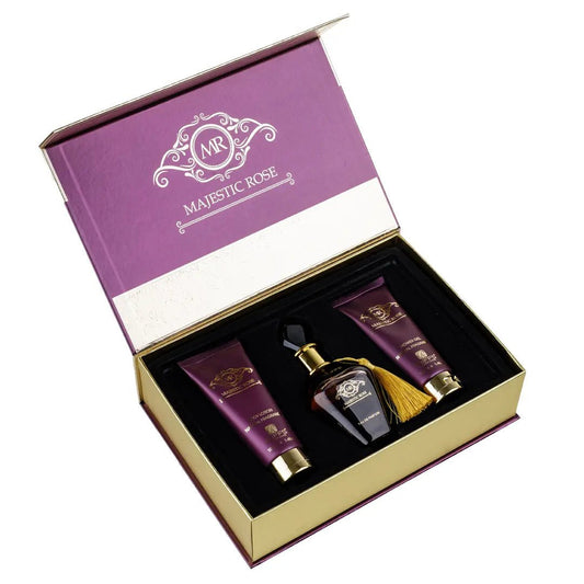 Set Cadou Majestic Rose – Parfum, Gel de Duș și Loțiune de Corp 100ml