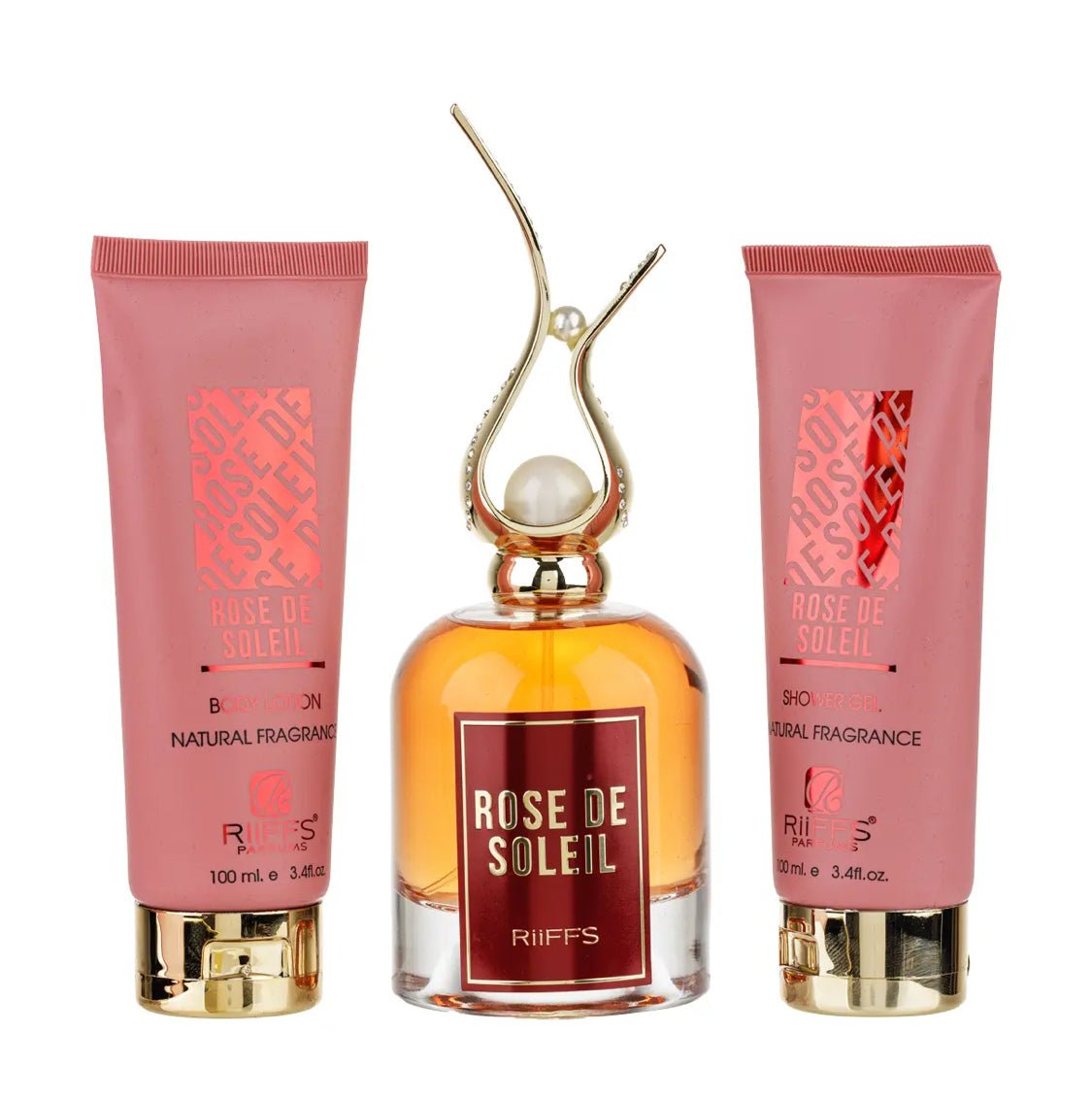 Set Cadou Dama Rose De Soleil Parfum + Gel De Dus + Lotiune de corp, Riiffs