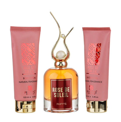 Set Cadou Dama Rose De Soleil Parfum + Gel De Dus + Lotiune de corp, Riiffs