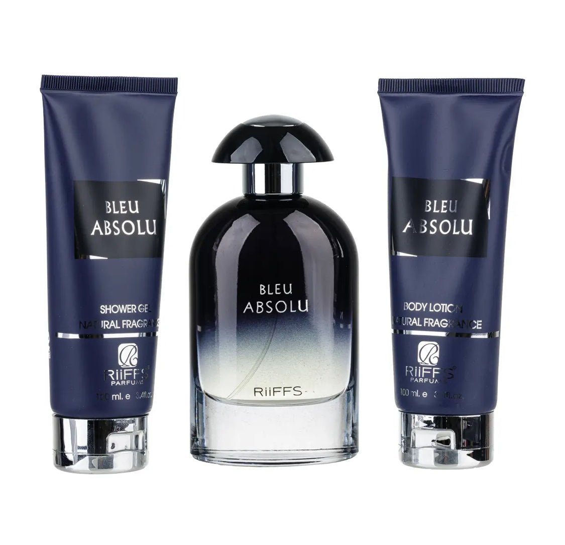 Set Cadou Bleu Absolu - Parfum, Gel De Dus, Lotiune de corp, Riiffs