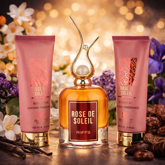 Set Cadou Dama Rose De Soleil Parfum + Gel De Dus + Lotiune de corp, Riiffs
