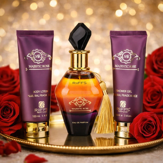 Set Cadou Majestic Rose – Parfum, Gel de Duș și Loțiune de Corp 100ml