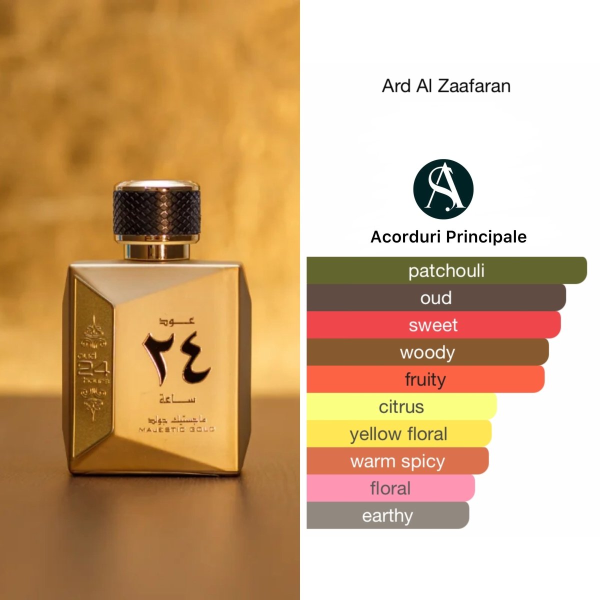 Oud 24 Hours Majestic Gold-Ard Al Zaafaran,Eau de Parfum Unisex